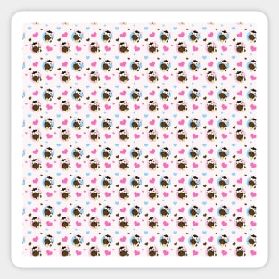 Cute Cow Pattern Pink and Blue Hearts / I love Cows Sticker